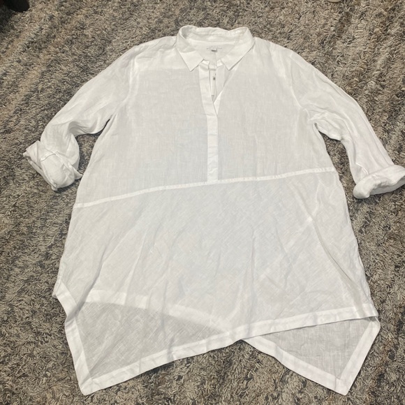 J. Jill Tops - NWT J. Jill love linen long sleeve, pullover, asymmetrical HEM blouse sz XL
